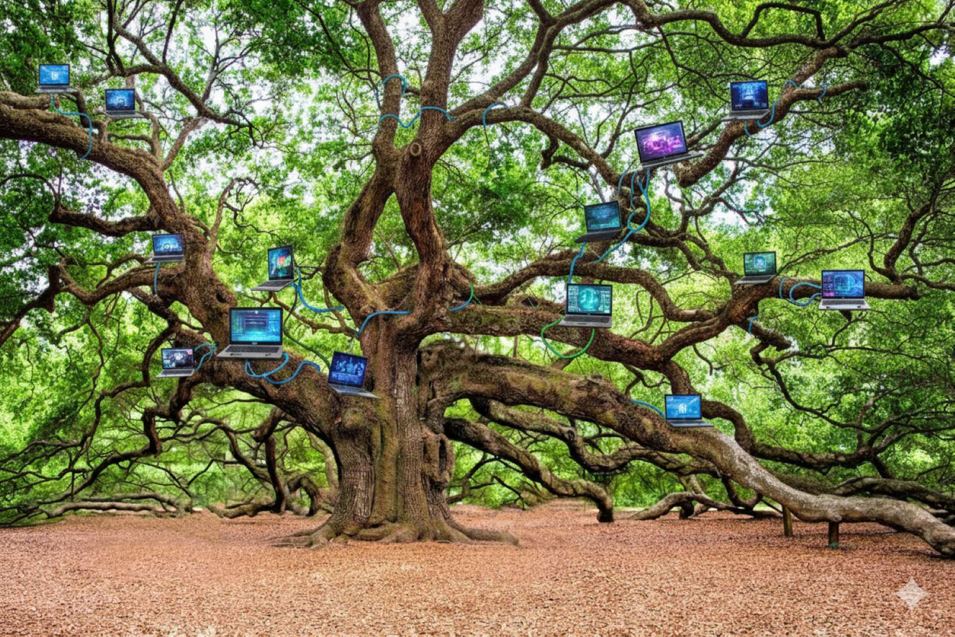 Baum mit Laptops